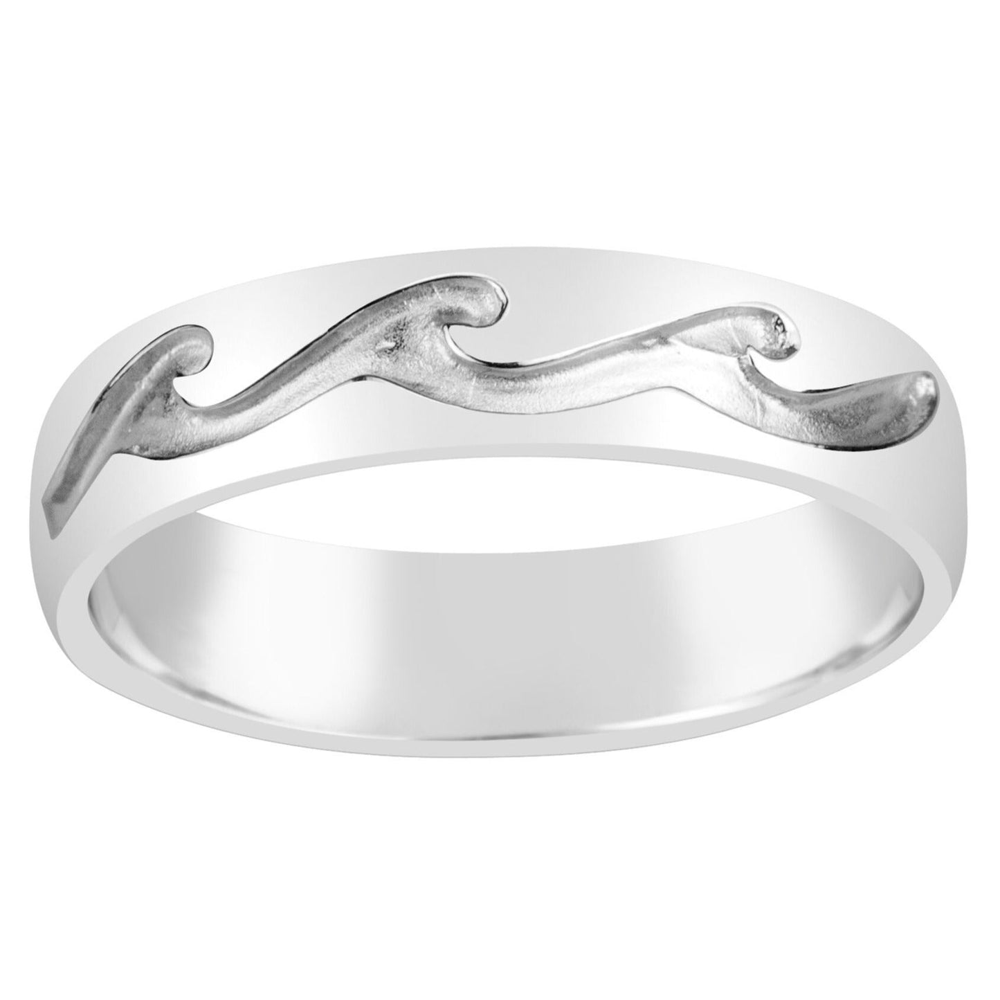Gents Sterling Silver Textured Wave Design Ring Q209